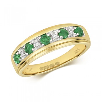 Emerald & Diamond Half Hoop